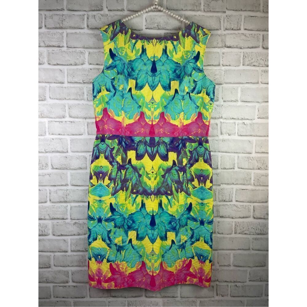 Muse Sleeveless Floral Dress Rainbow Colors Size 12